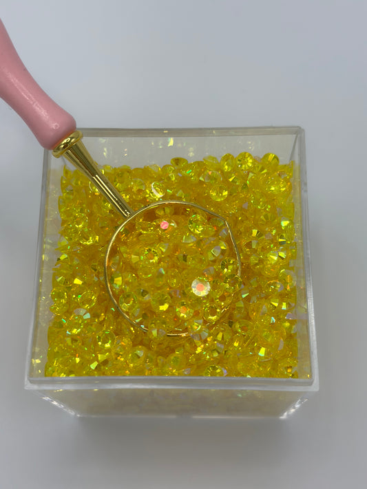 4mm Translucent Rhinestones Yellow